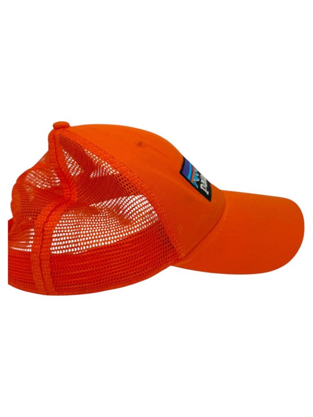 Patagonia P-6 Logo Trucker Snapback Hat with Mesh Back in Campfire Orange - Picture 5 of 8